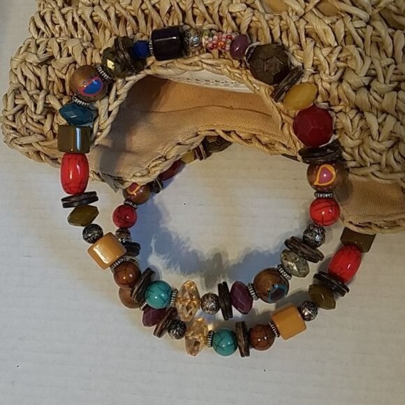 Cappelli Straw Bag Jewels Purse Satchel Tote Handbag WOMAN'S WOMEN'S - Picture 5 of 8